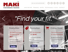 Tablet Screenshot of makiperformance.com